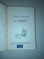 Márai Sándor: A sziget. Első kiadás. (Bp., 1934),