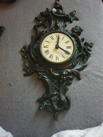 Wall clock with bronze frame