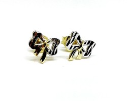 Yellow-white gold bow earrings (zal-au116081)