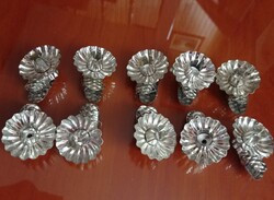 Retro, metal cone-shaped candle holder 10 pcs