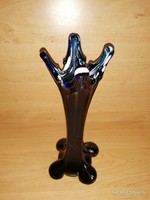 Czech blue glass vase - 23.5 cm high (2/d)