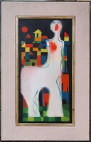 Ilona Aczél (1929 - 2000) composition from the 60s. Oil painting with original guarantee!