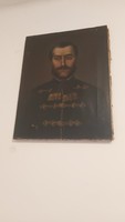 Leáraztam! Antik nemesi férfi portré olaj-vászon festmény 51x67