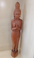 Praying Thai woman made of wood