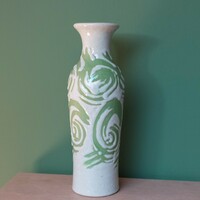 István Erdélyi retro fat lava applied art ceramic vase