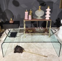 Glass coffee table Italian, fiam italia