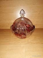 Kristály üveg cukortartó - 15 cm magas (20/d)
