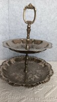 Vintage metal tiered cake stand, richly decorated, elegant, can be disassembled