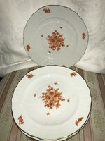 Herend orange flower bouquet cookie plate 4 pieces from 1940 1 piece from 1930