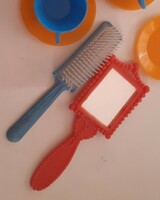 Retro plastic toys for doll house mirror comb