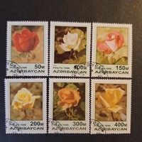 1996-AZERBAJDZSÁN-Virág-Rózsák-teljes sor (V-77.)