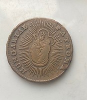 1763. - Mária theresia -(1740-1780) copper denarius, poltura