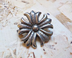 Old silver flower brooch