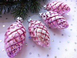 Old pink snowy cone Christmas tree ornament 6.5cm price/piece
