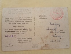 Képeslap 12 Kaszap István adományt megköszönő lap 1944.jun.17