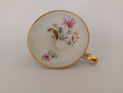 Bavaria porcelain cup with field flower footed coffee