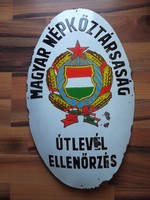 Hungarian People's Republic passport control enamel board