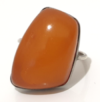 Art deco amber silver ring