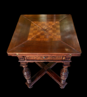 Unique tin German game - chess and card table