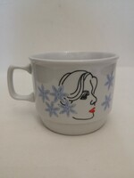 A rare Zsolnay porcelain mug with a cube handle