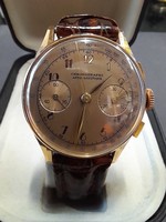 Swiss chronographe antimagnetique 18k unisex wristwatch.