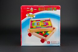 Wooden toy, wooden toy car, with colorful building blocks, new.