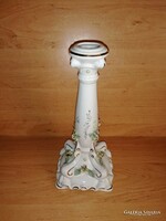 Old pink porcelain candle holder 23 cm high (38/d)