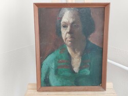 (K) old portrait painting 38x47 cm with frame