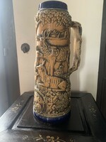 Fantastic rare hunting ceramic jug