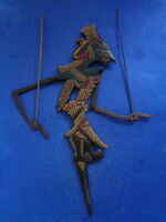 Vintage large wayang kulit Javanese wooden shadow puppet sinta
