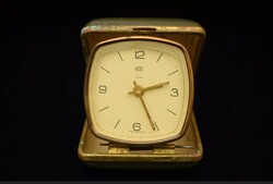 Old umf ruhla travel clock / alarm clock / mechanical / retro / old