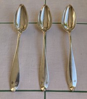 3 pieces of beautiful Biedermeier 13 lato silver spoons from Pest from 1824
