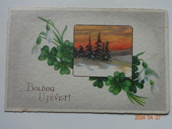 Old graphic New Year greeting card