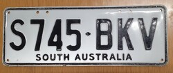 Ausztrál rendszám rendszámtábla S745-BKV South Australia  Ausztrália