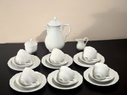 *Hutschenreuther német porcelán, 6 személyes teás reggeliző készlet, XX.szd. második fele