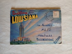 Leporelló levél levelezőlap Greetings from Lousiana 1957 USA