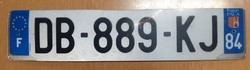 French license plate number plate db-889-kj France 1.