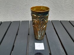 1,-Ft Gyönyörű Zsolnay eozin szüretelő pohár 1.