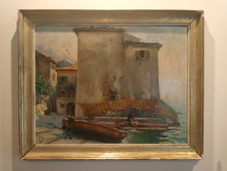 Baroni, port of vecchio oil painting 1910. Circa