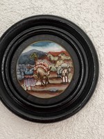 Rare beautiful glass hand painted oriental image