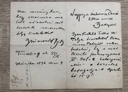 Original handwritten and signed letter of painter Béla Iványi Grünwald to Dezsó Ambrozovich