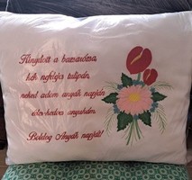 Embroidered Mother's Day pillow