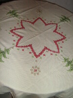Wonderful hand embroidered cross-stitched Christmas tablecloth