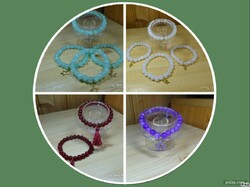 Bracelet made of 4-color jade mineral. One price.