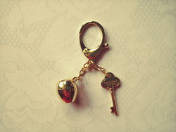 Gold-colored key ring bag ornament new