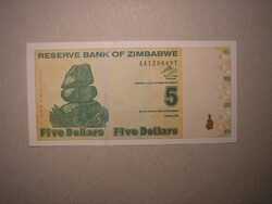 Zimbabwe - 5 Dollar 2009 UNC