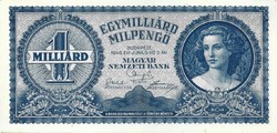 Egymilliárd milpengő 1946 3. UNC