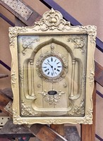 Biedermeier small half-baking frame clock occasional purchase