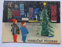 Old graphic Christmas greeting card