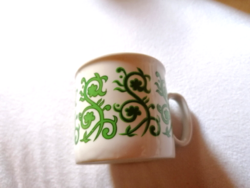 Zsolnay, green, Hungarian, folk pattern mug 40.